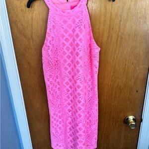 Lilly Pulitzer Hot Pink Lace Detail Dress